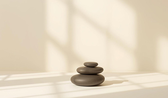 Hot Stone aufeinander