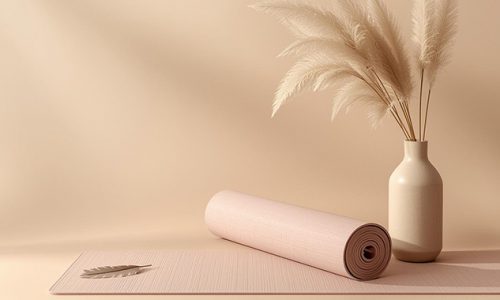 Yoga Matte in beigem Stil